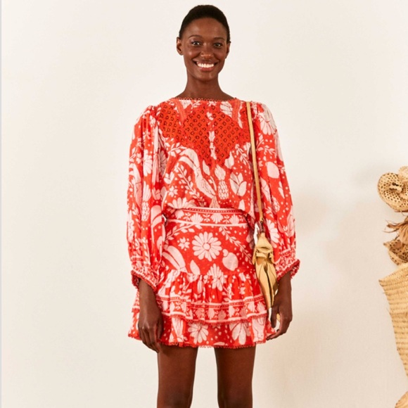 FARM Rio - Orange Neon Jungle Mini Skirt - Picture 3 of 6